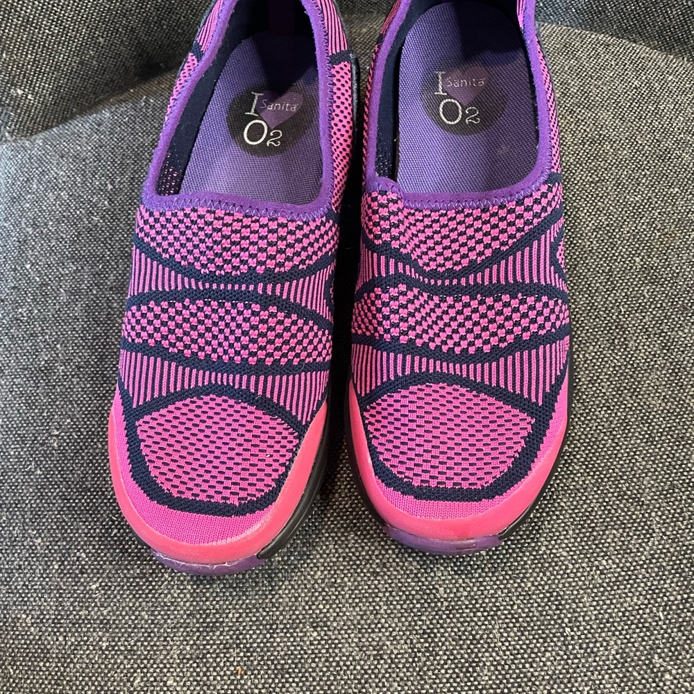 Sanita Purple and Pink Mules